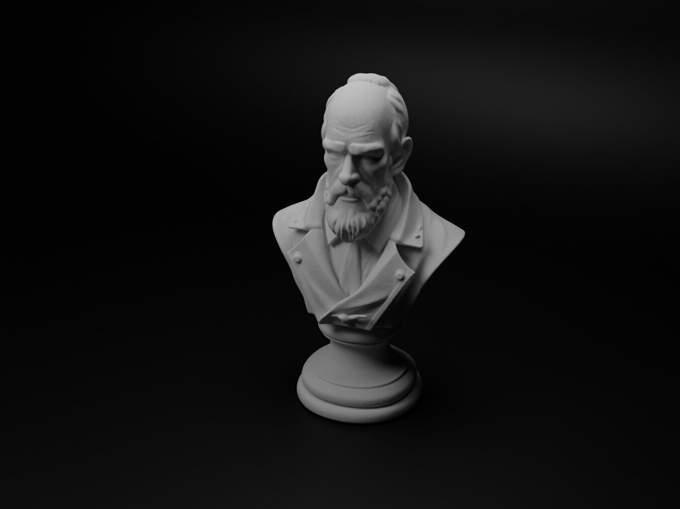 Thief Bust Chess 3D print model_1