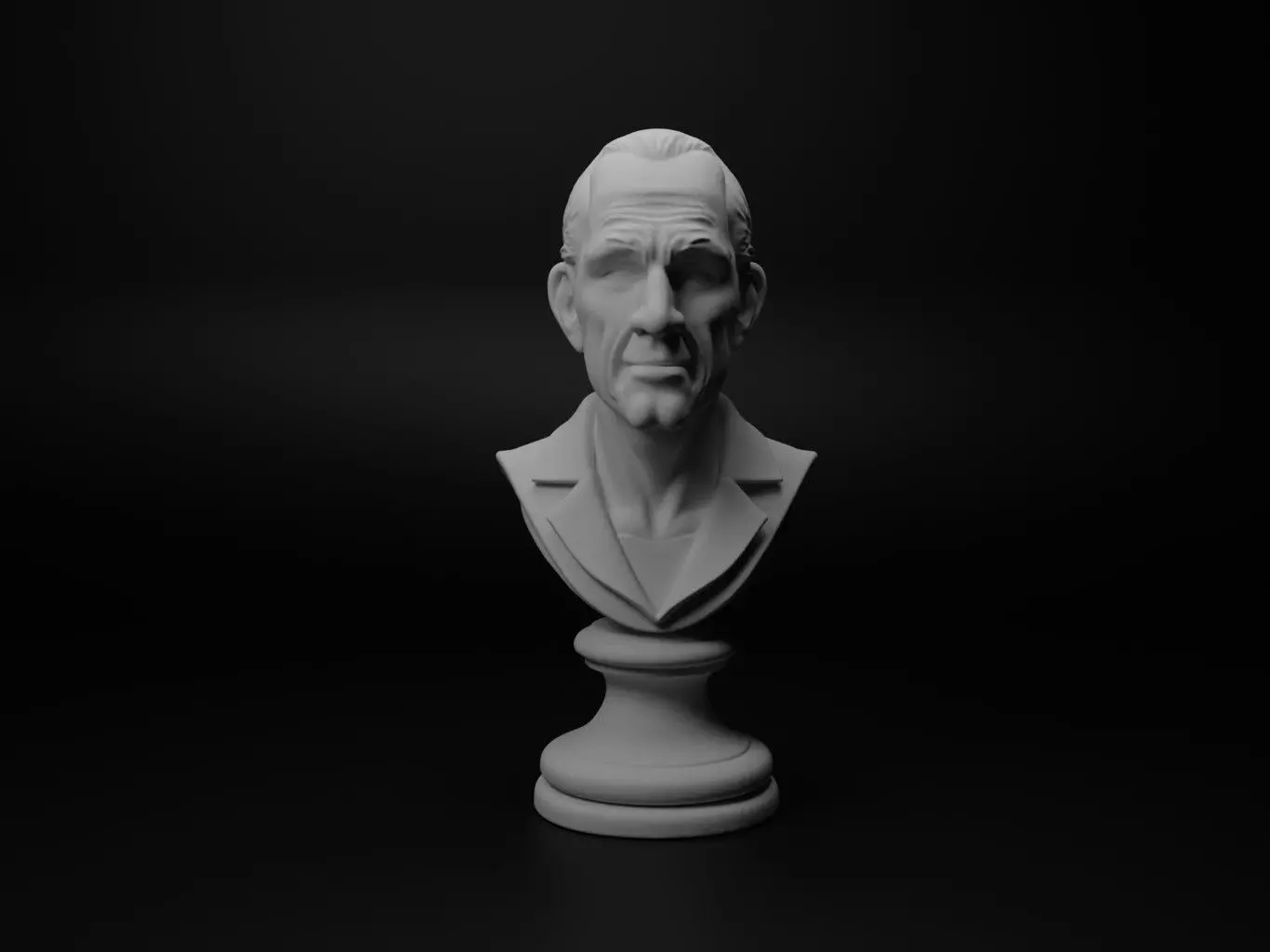 Voyager Bust Chess 3D print model_0