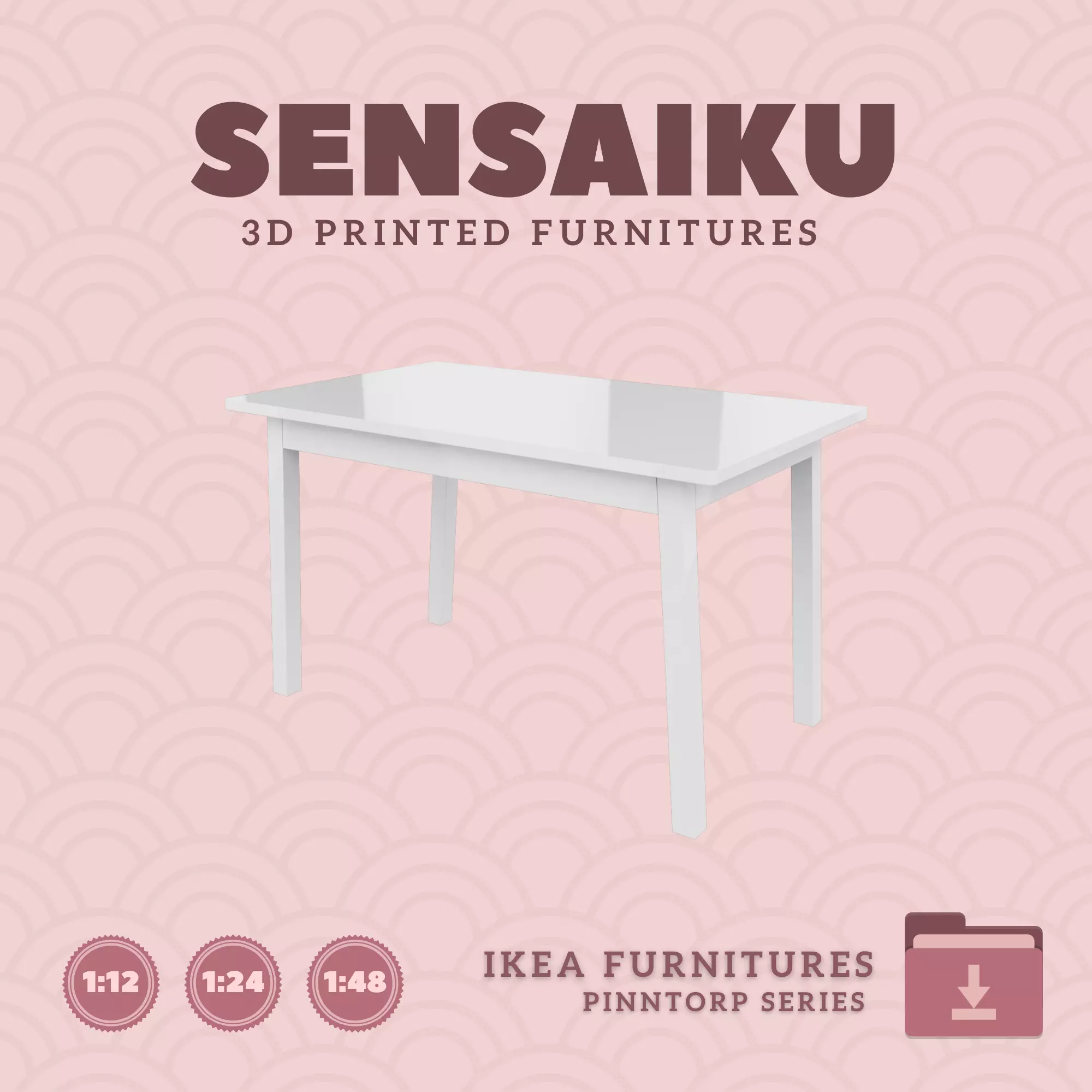 PINNTORP Table V1 for Miniature Dollhouse - IKEA - 3D Print 3D print model
