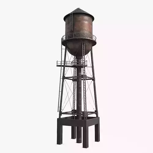 Vintage Water Tower v3 Low-poly 3D model