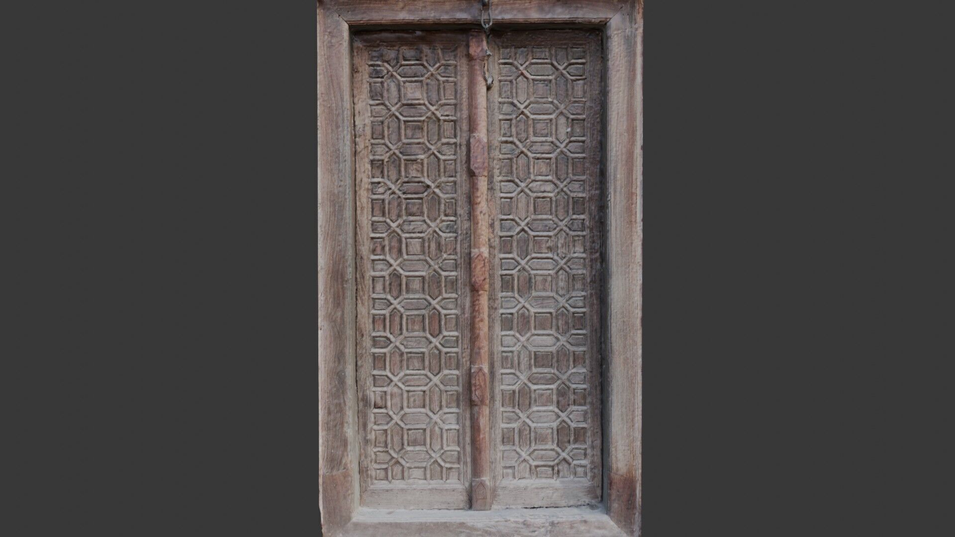 Antique Wooden Door 3D Scan Low-poly 3D model_1