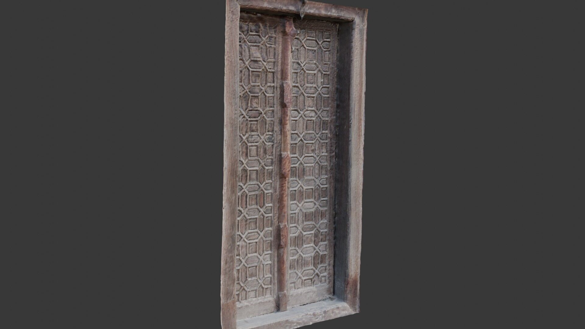 Antique Wooden Door 3D Scan Low-poly 3D model_4