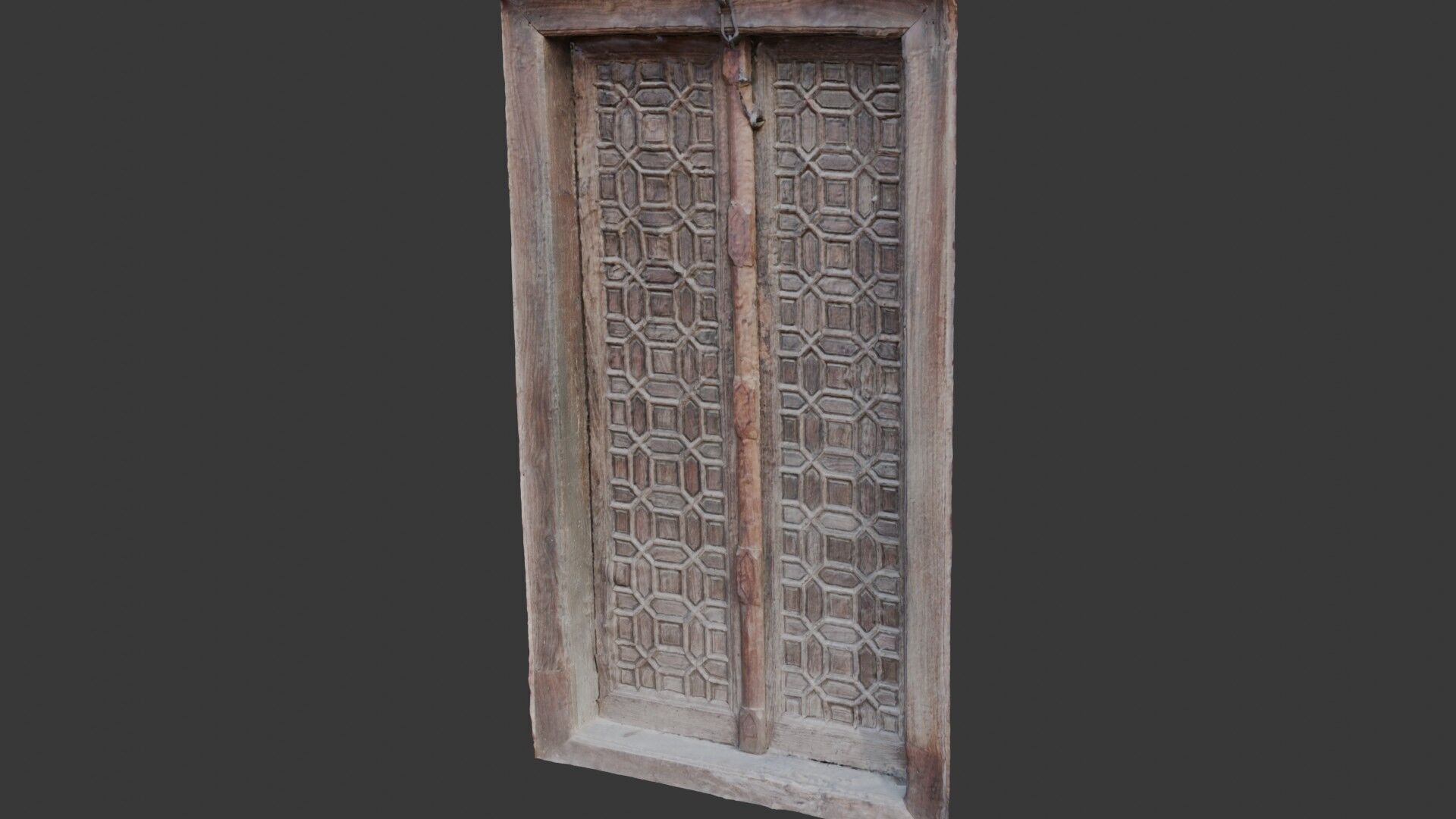 Antique Wooden Door 3D Scan Low-poly 3D model_5