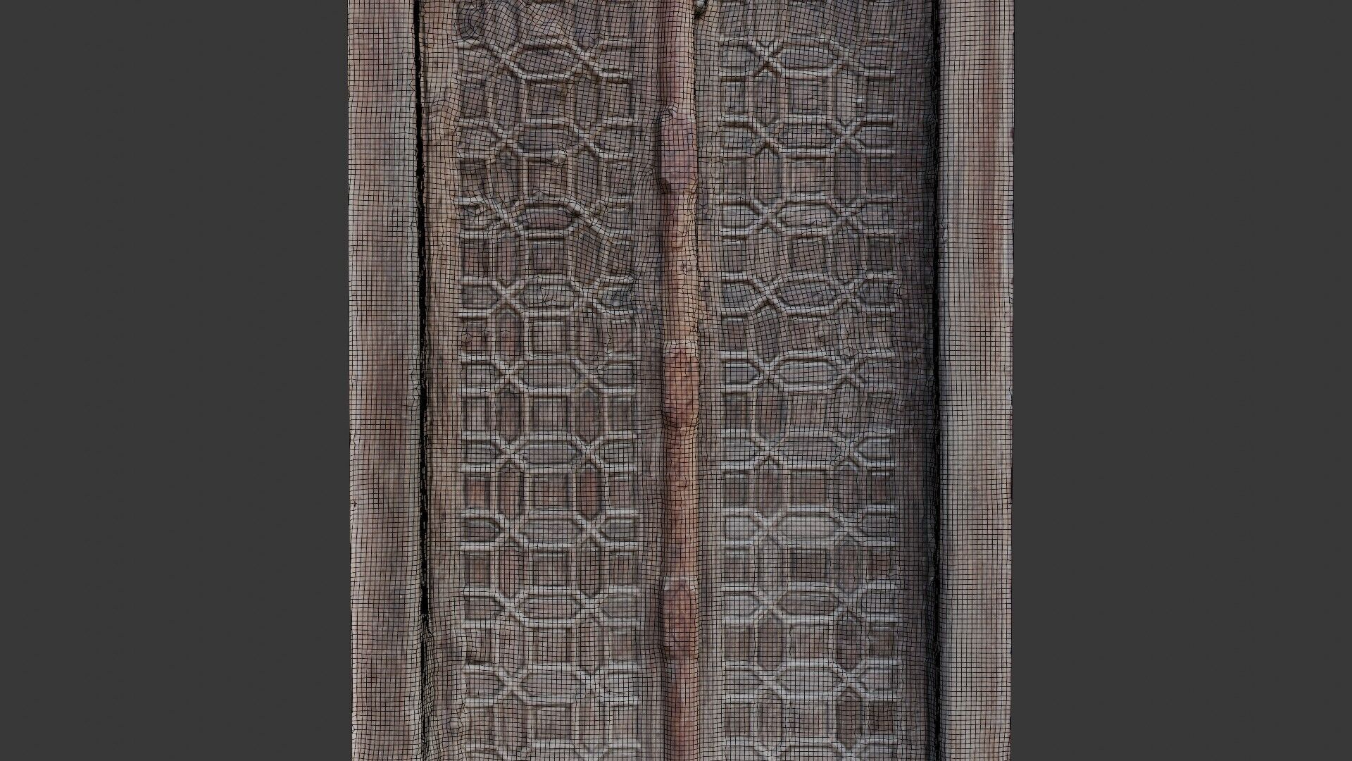 Antique Wooden Door 3D Scan Low-poly 3D model_2