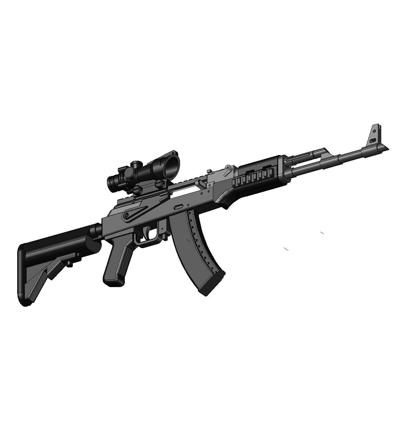 AK TACTICAL MINIATURE 3D print model_2