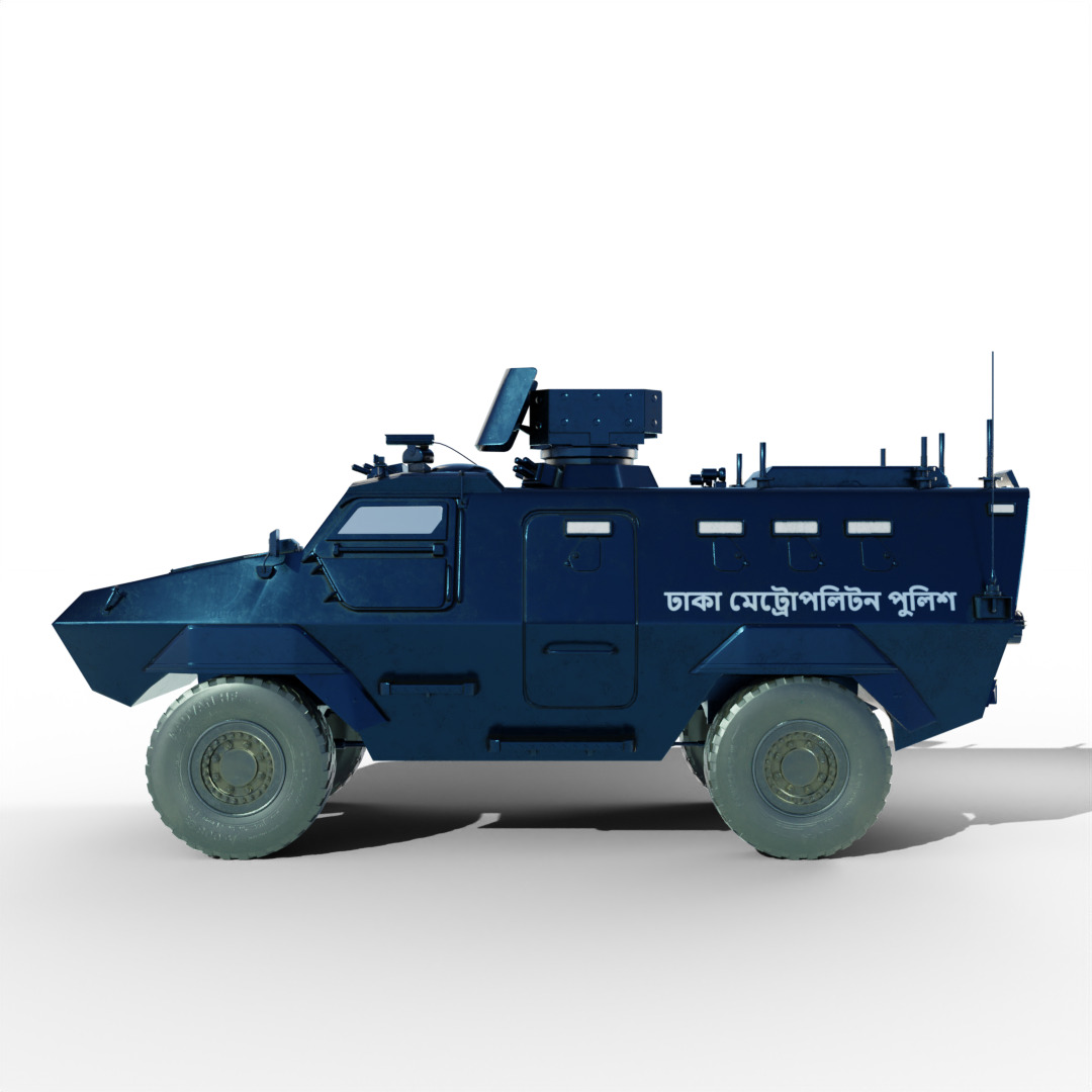 Bangladeshi Police Van Car 3D model_3