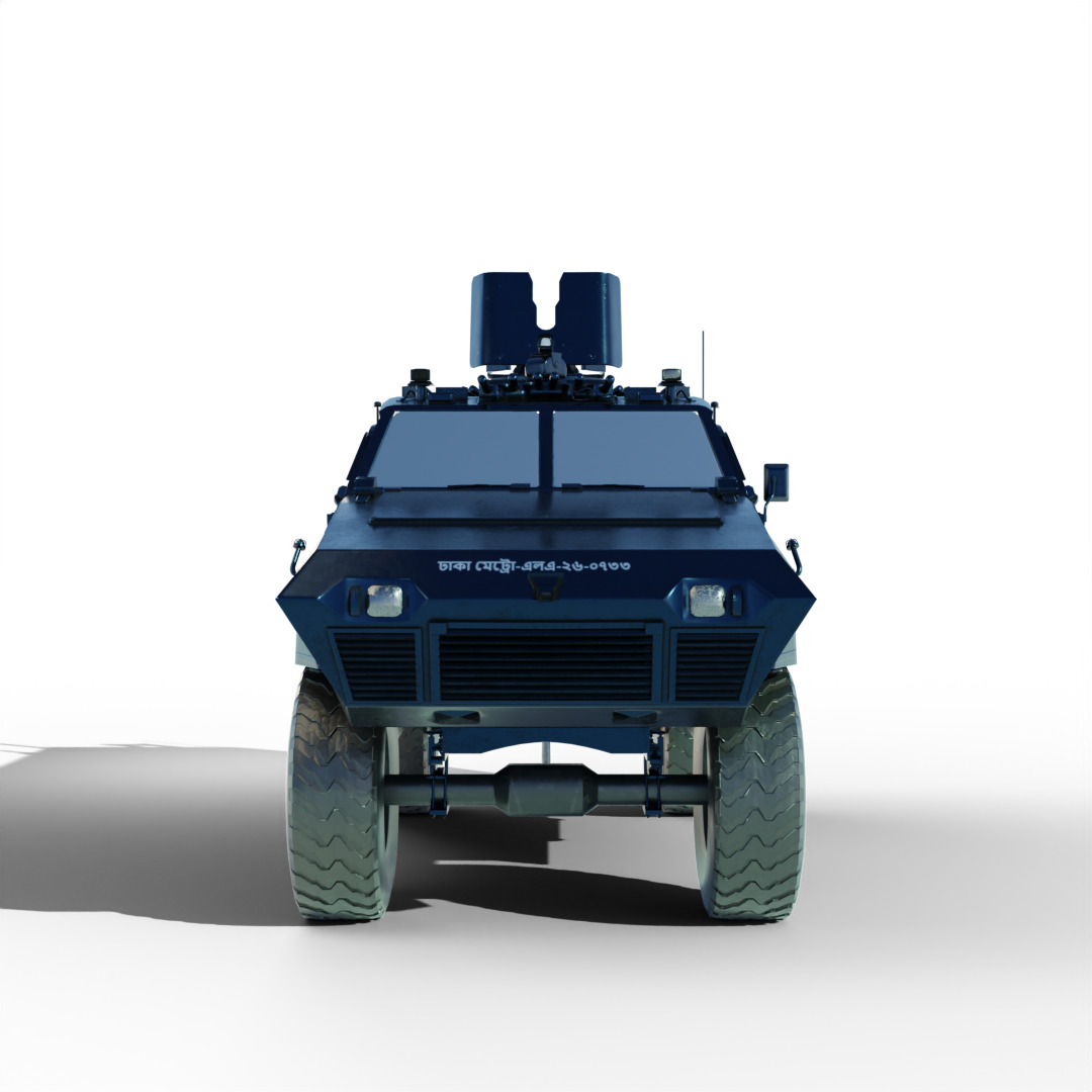 Bangladeshi Police Van Car 3D model_2