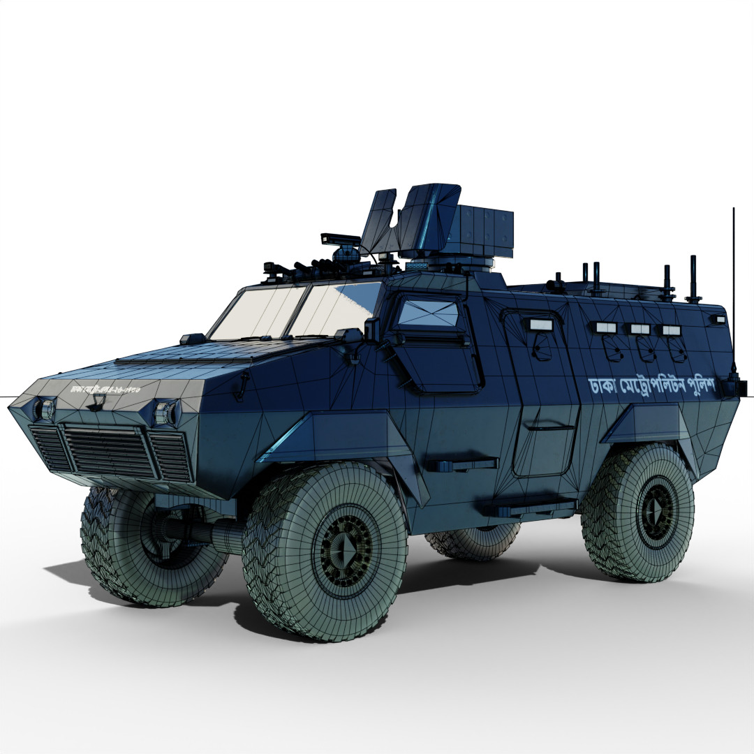 Bangladeshi Police Van Car 3D model_1