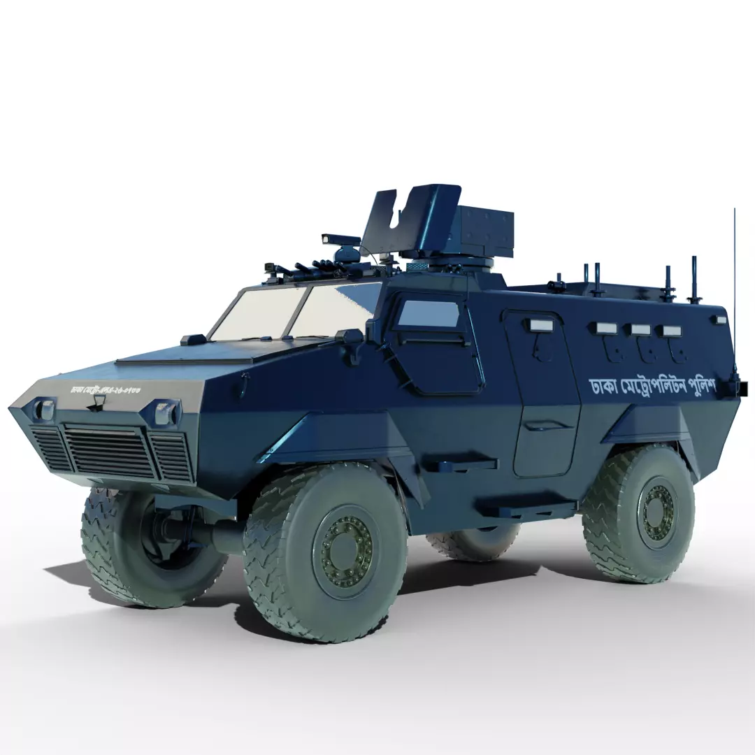 Bangladeshi Police Van Car 3D model_0
