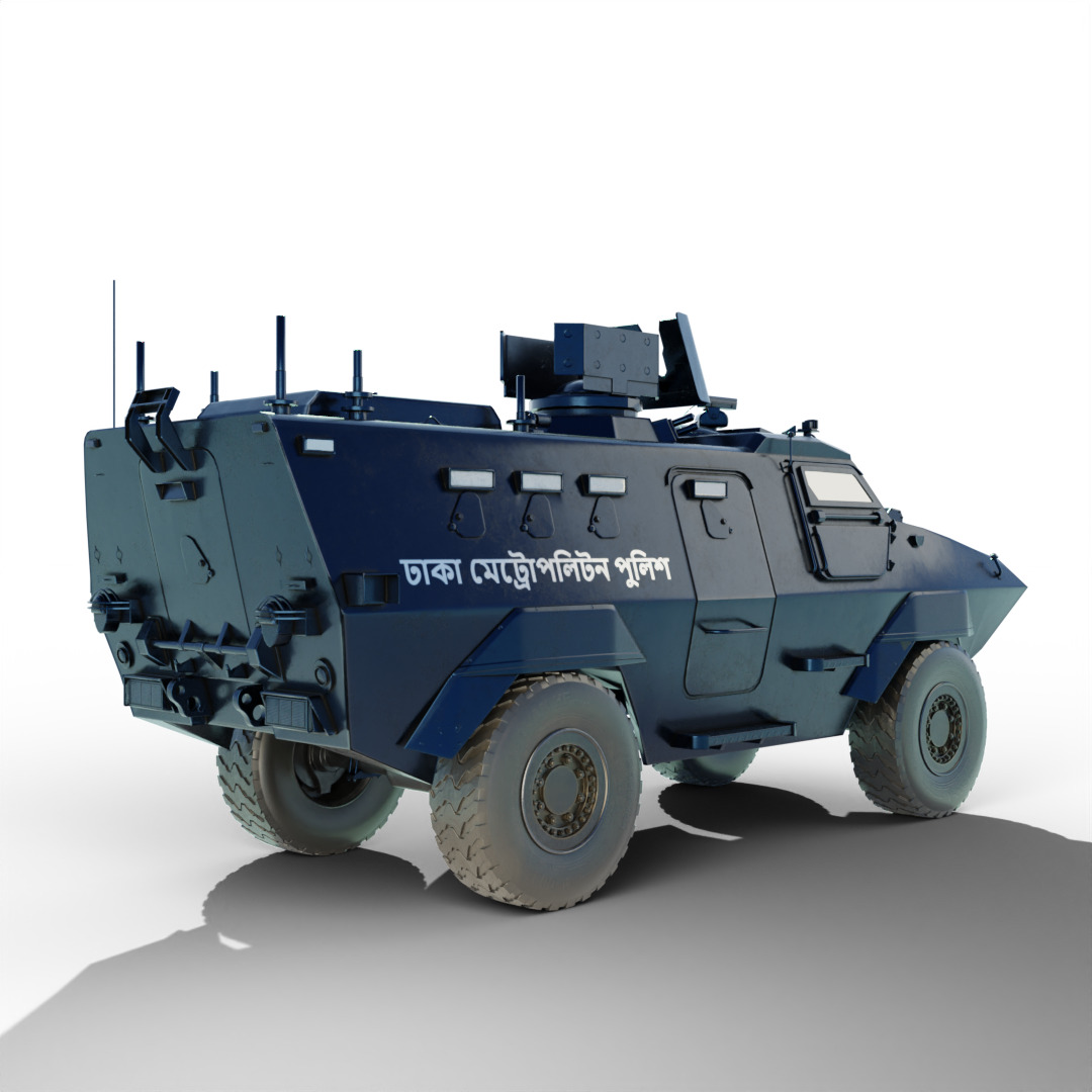 Bangladeshi Police Van Car 3D model_6