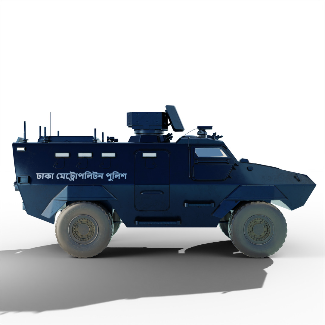 Bangladeshi Police Van Car 3D model_7