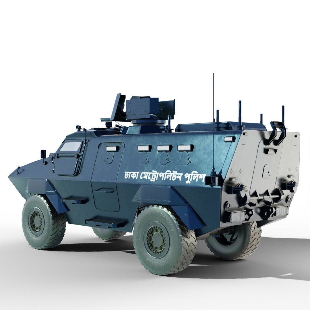 Bangladeshi Police Van Car 3D model_4