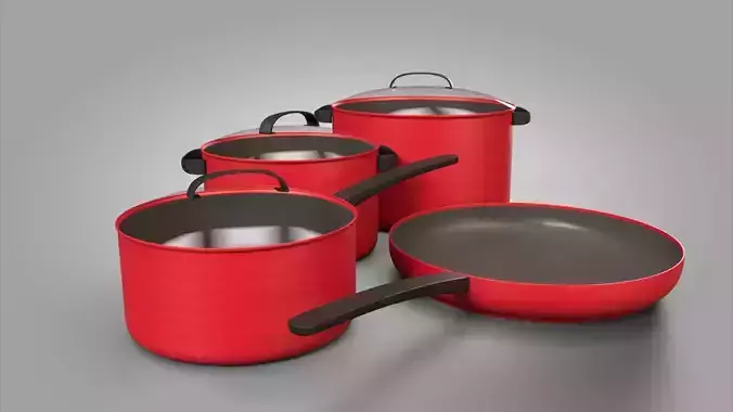 Cooking Pots 3D Model  High Quality 