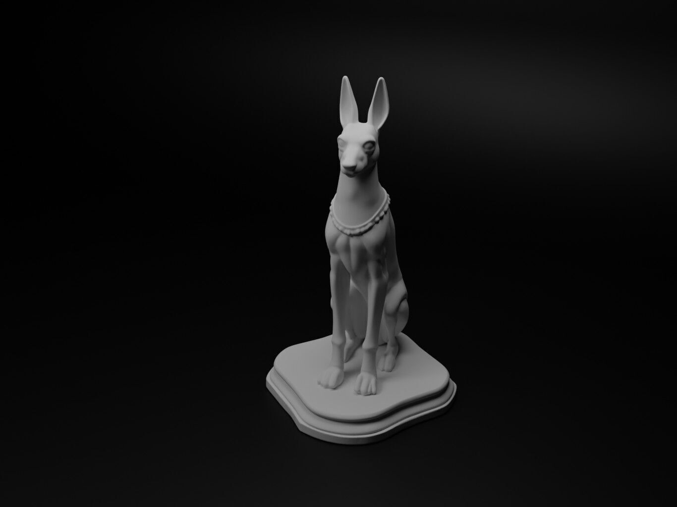 Anubis Bust Chess 3D print model_1