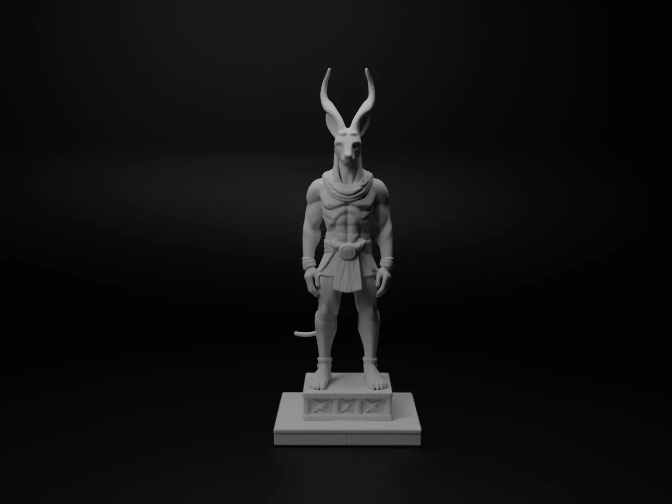 Anubis Bust Chess 3D print model_0