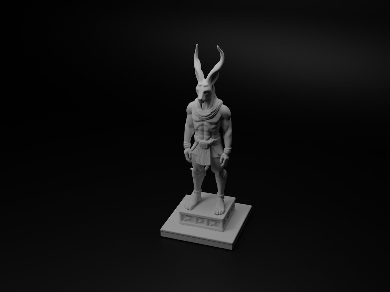 Anubis Bust Chess 3D print model_1