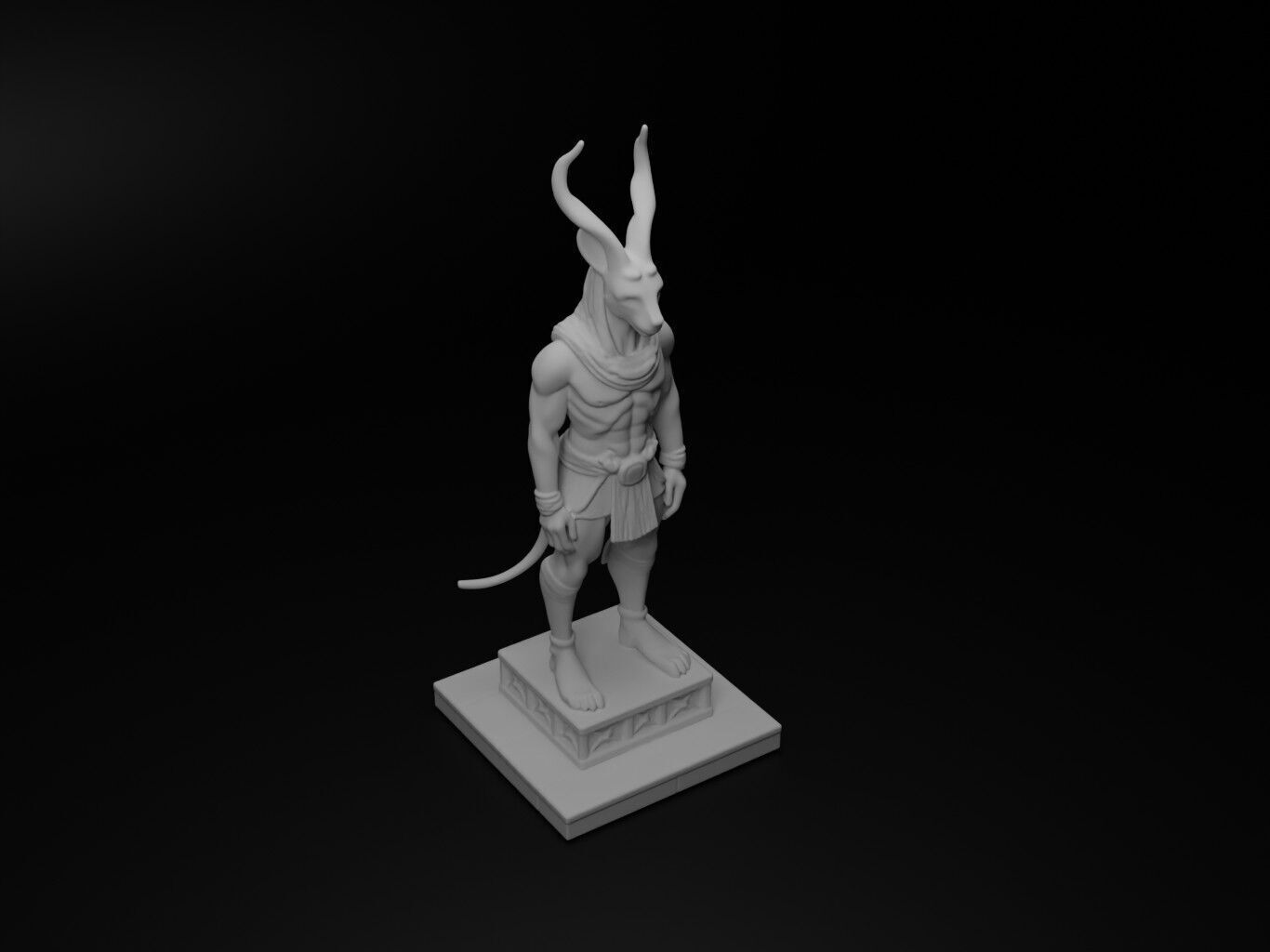 Anubis Bust Chess 3D print model_2
