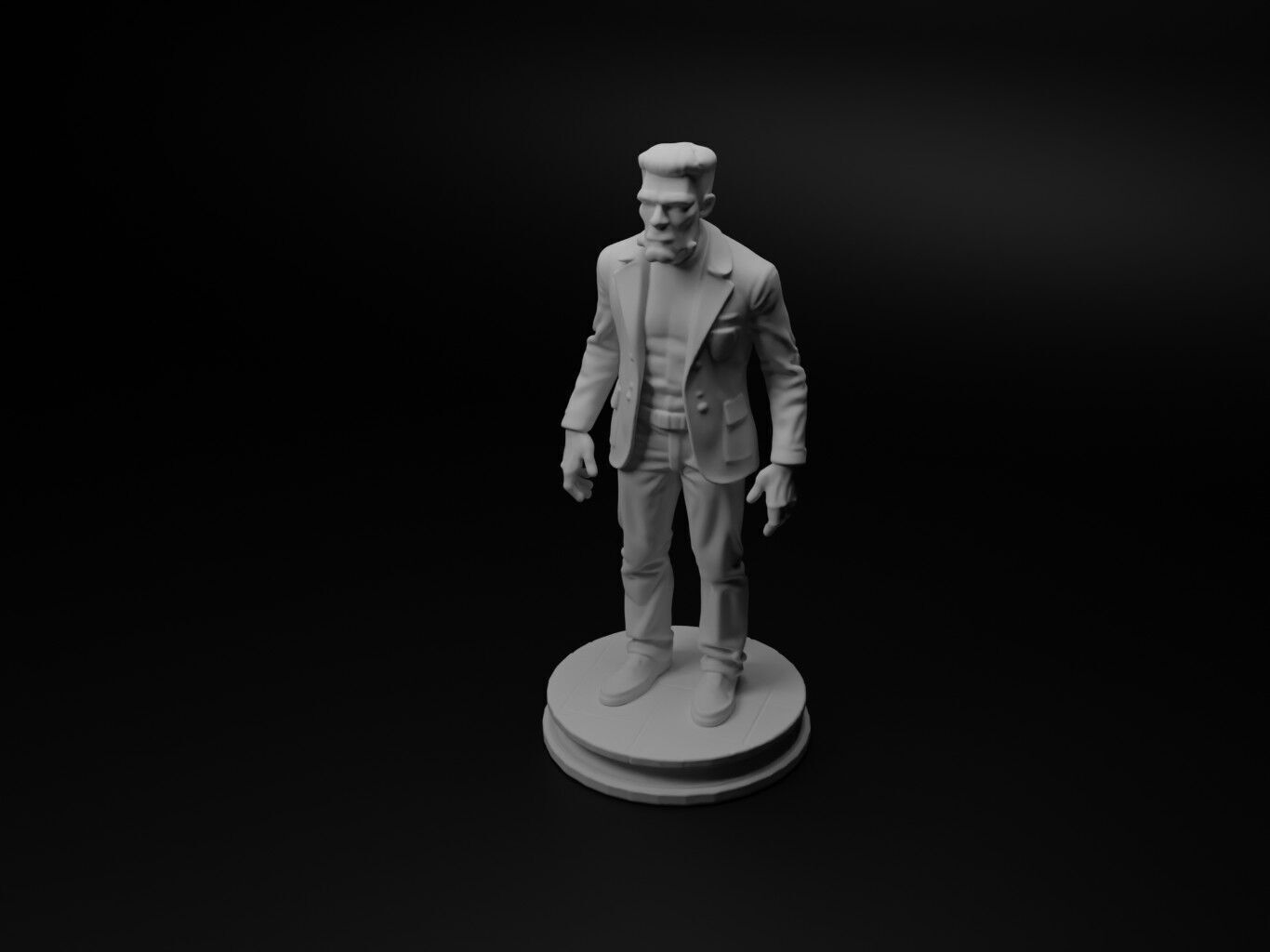 Frankensteins monster Bust Chess 3D print model_1
