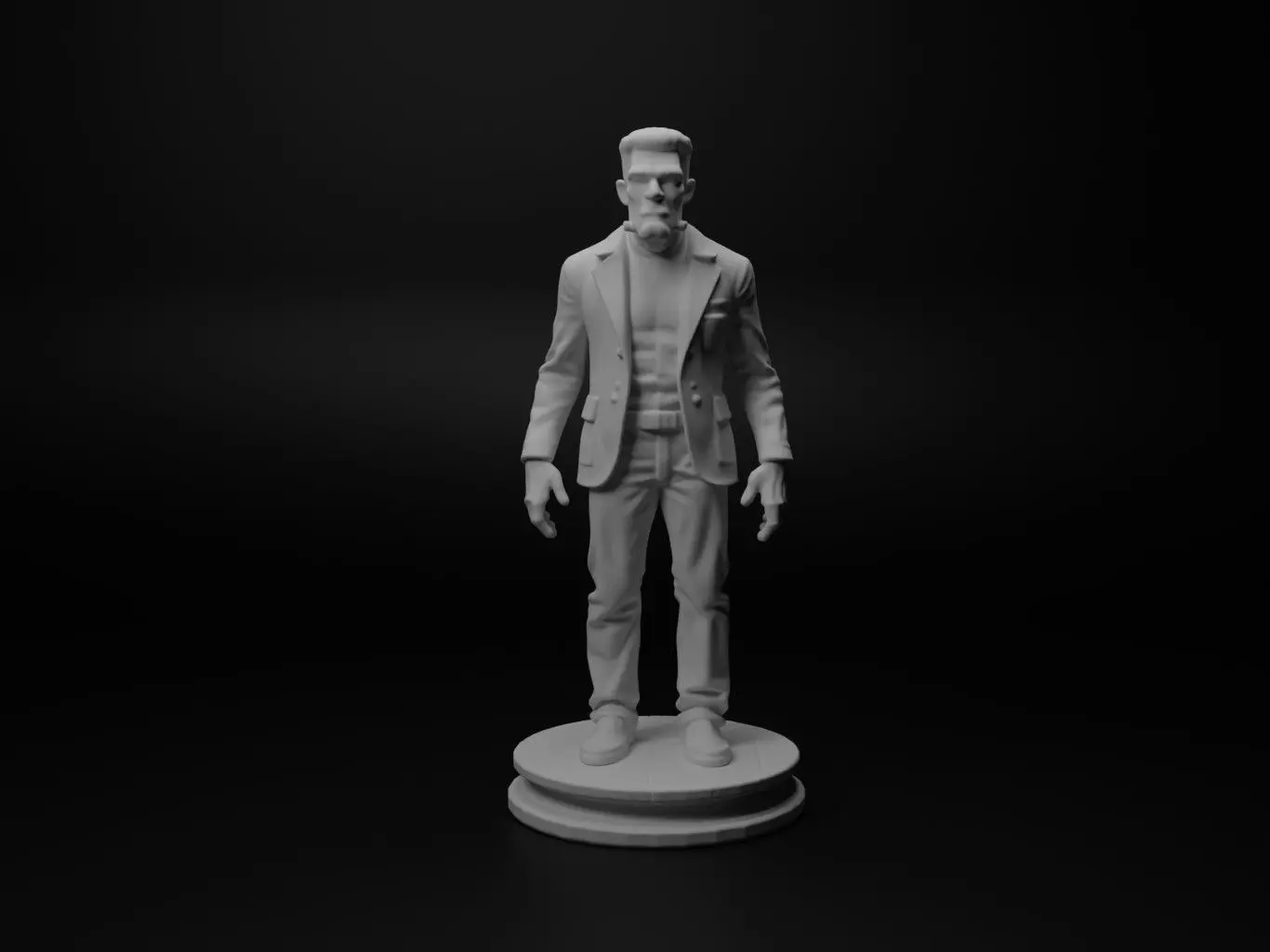 Frankensteins monster Bust Chess 3D print model_0
