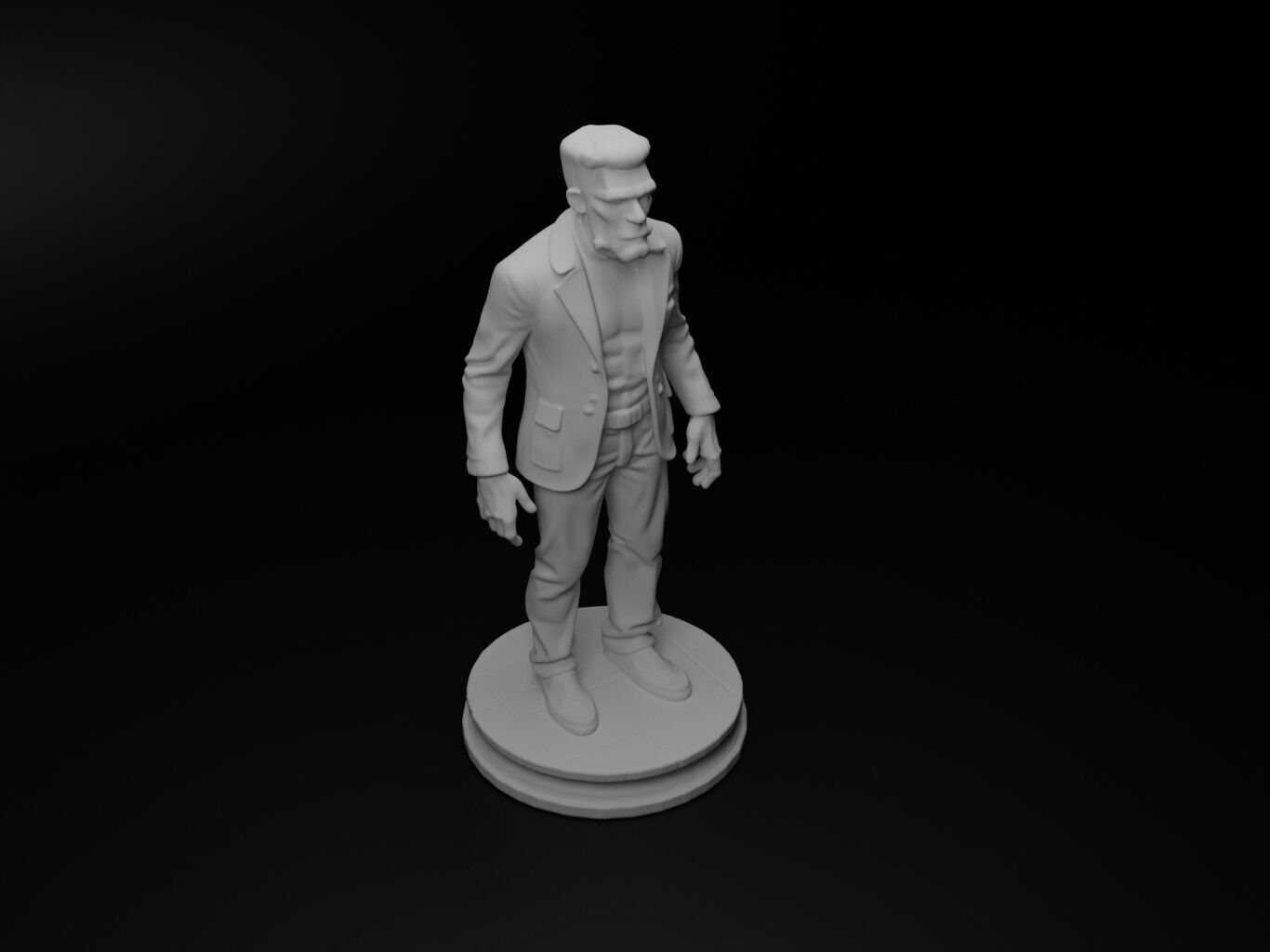 Frankensteins monster Bust Chess 3D print model_2