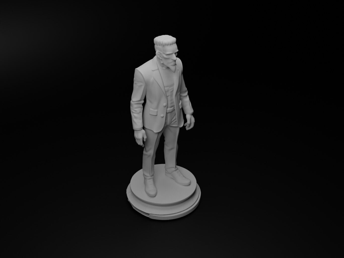 Frankensteins monster Bust Chess 3D print model_2