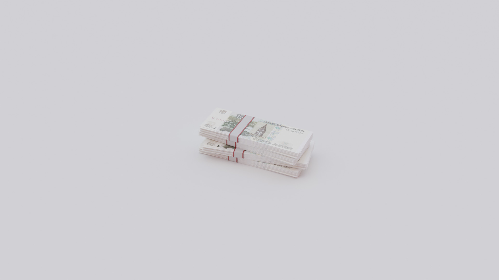 10 Russian Ruble RUB Currency Low-poly 3D model_4