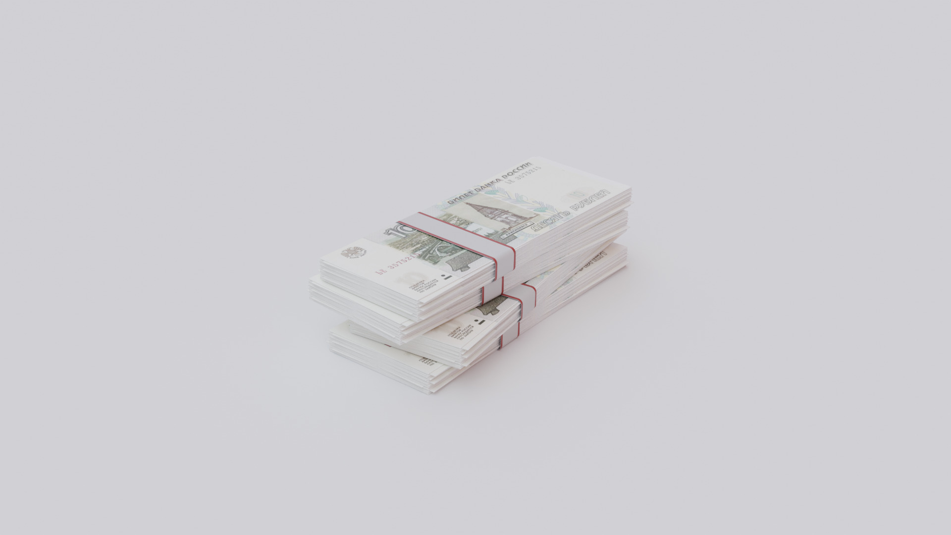 10 Russian Ruble RUB Currency Low-poly 3D model_2