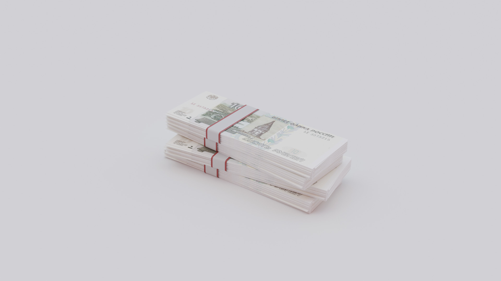 10 Russian Ruble RUB Currency Low-poly 3D model_1