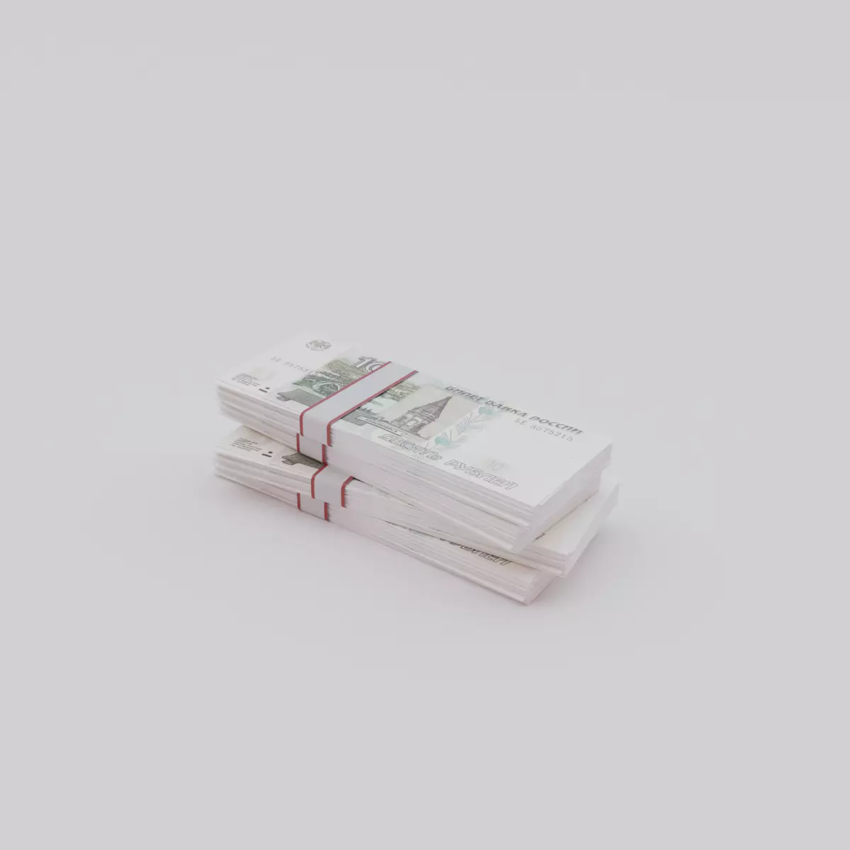 10 Russian Ruble RUB Currency Low-poly 3D model_0