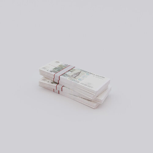 10 Russian Ruble RUB Currency Low-poly 3D model
