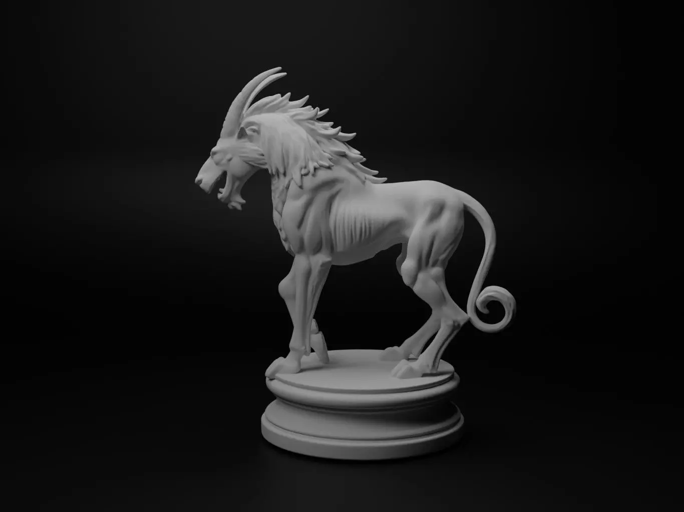 cerberus Bust Chess 3D print model_0