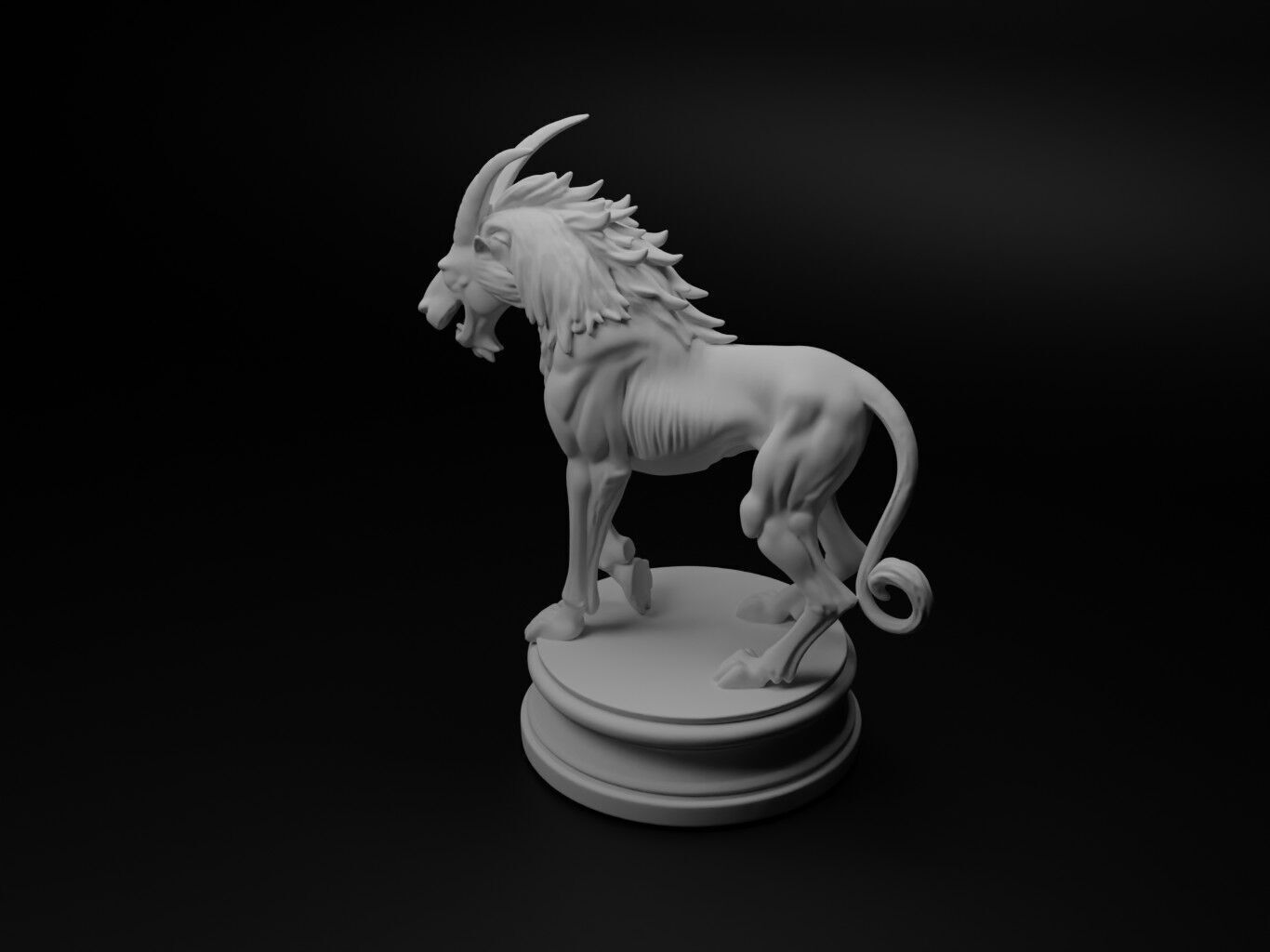cerberus Bust Chess 3D print model_1