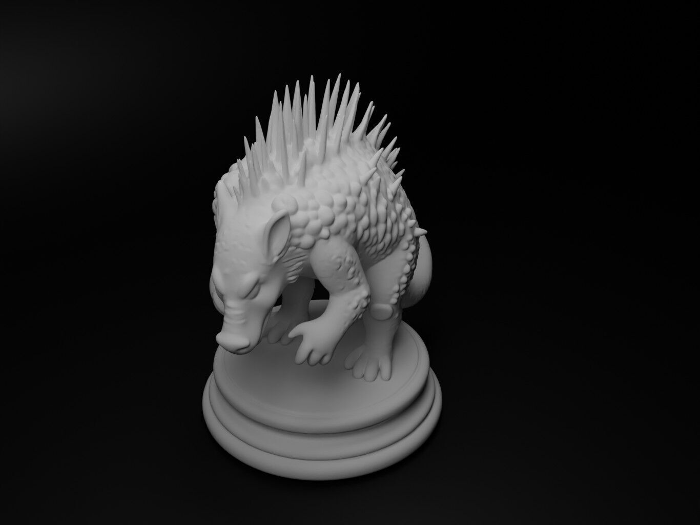 echidna Bust Chess 3D print model_2