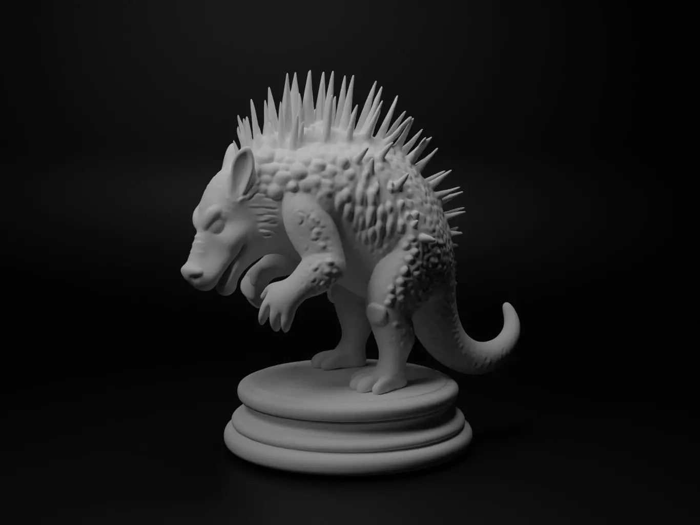 echidna Bust Chess 3D print model_0