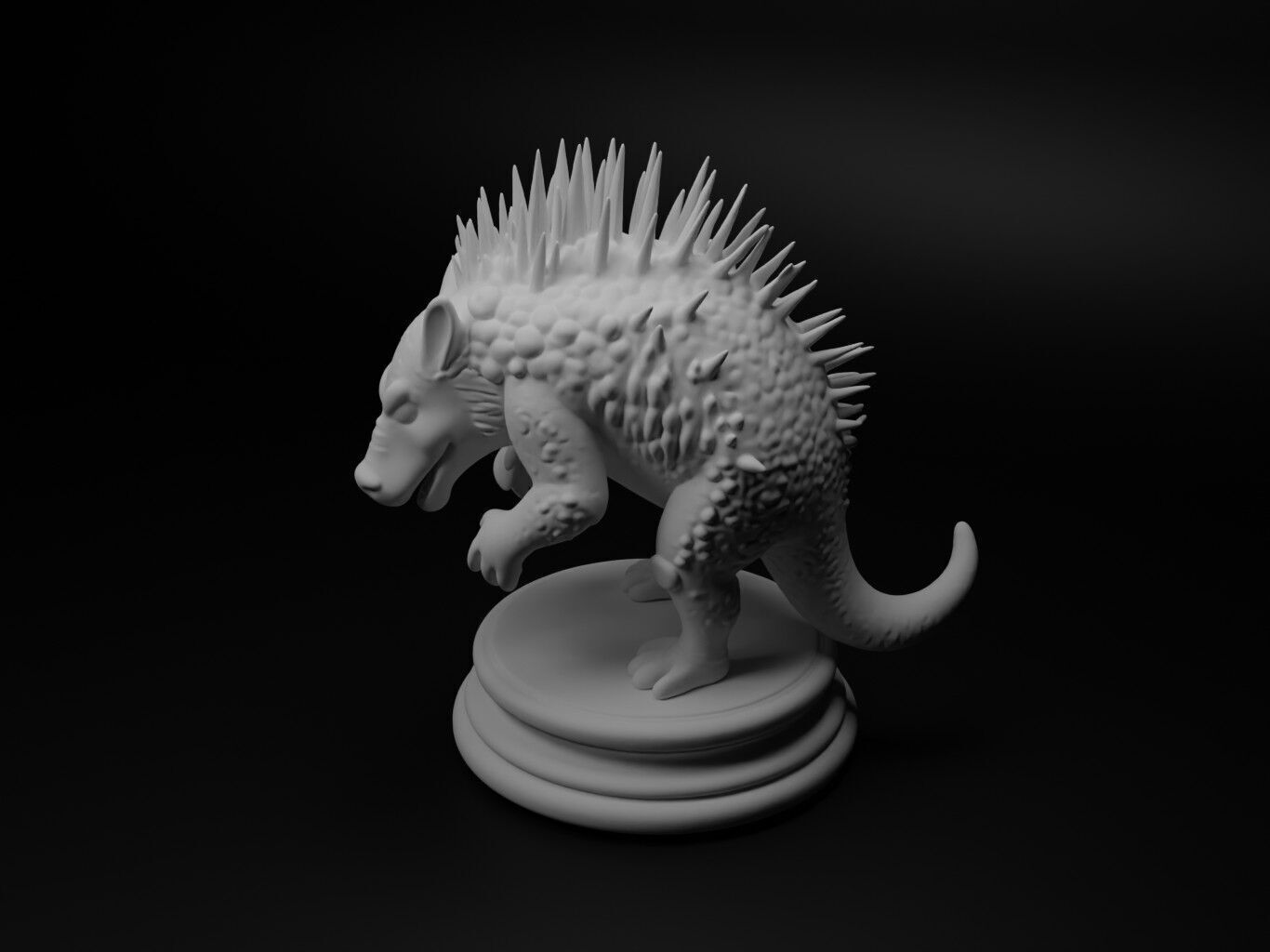 echidna Bust Chess 3D print model_1