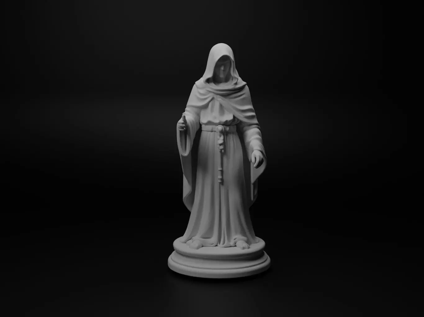 ghost Bust Chess 3D print model_0