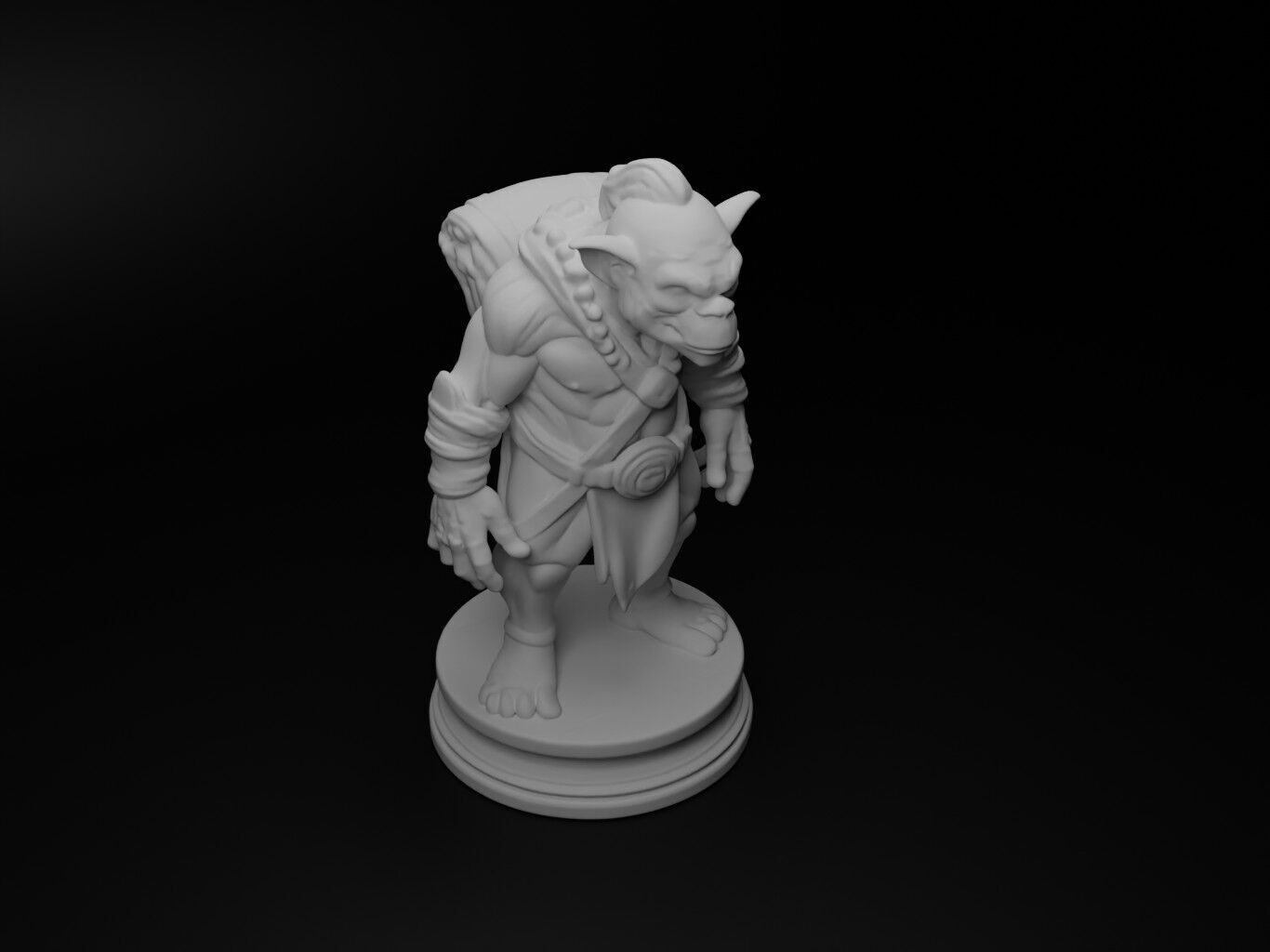 goblin Bust Chess 3D print model_2