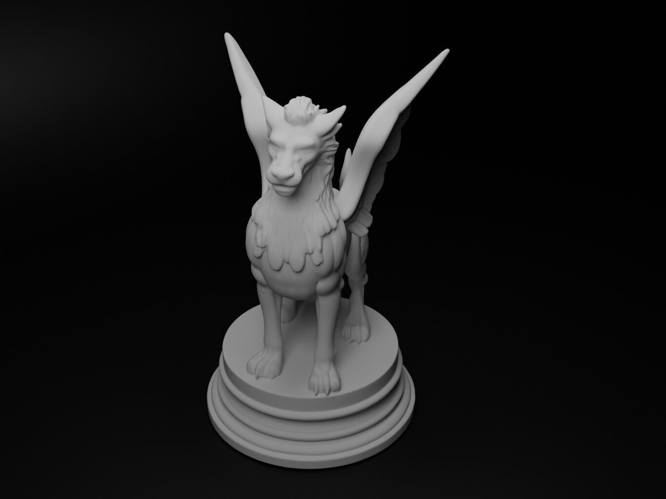 griffon Bust Chess 3D print model_2