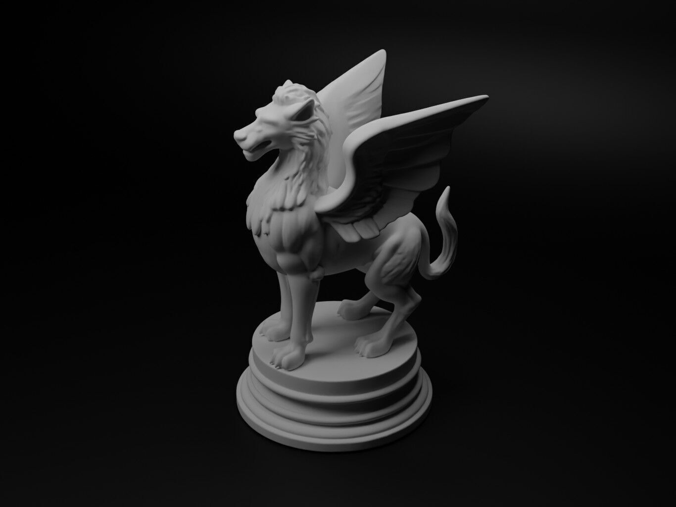 griffon Bust Chess 3D print model_1