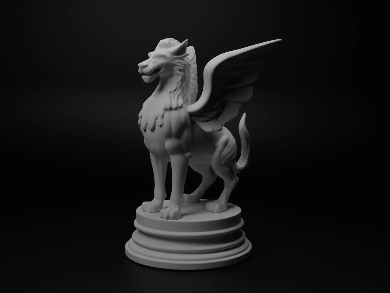 griffon Bust Chess 3D print model_0