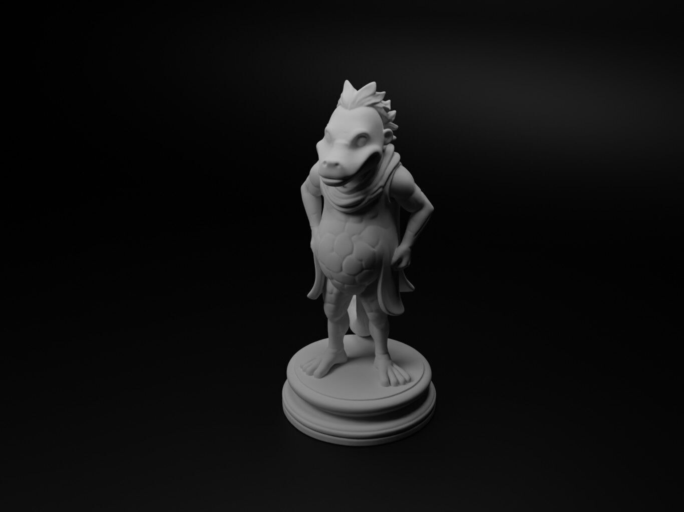 kappa Bust Chess 3D print model_1