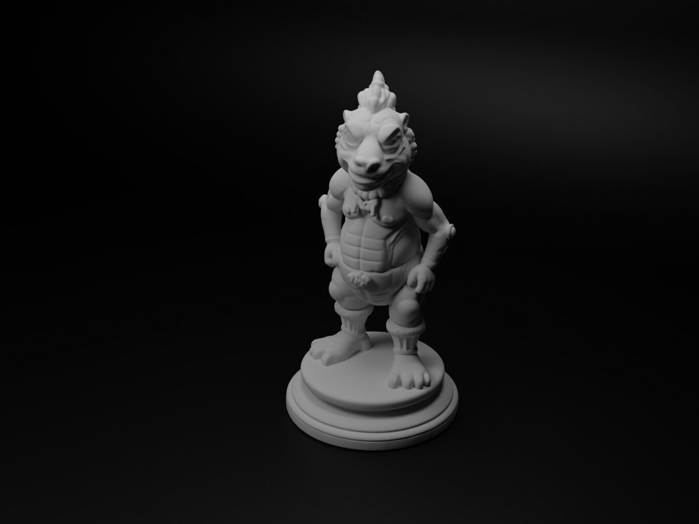 kappa Bust Chess 3D print model_1