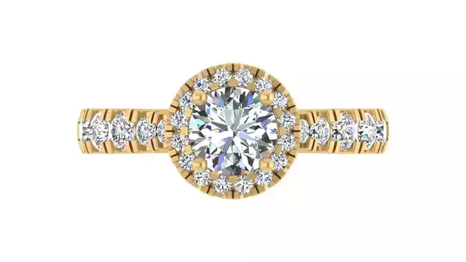 Elegant Vintage-Inspired Halo Diamond Engagement Ring