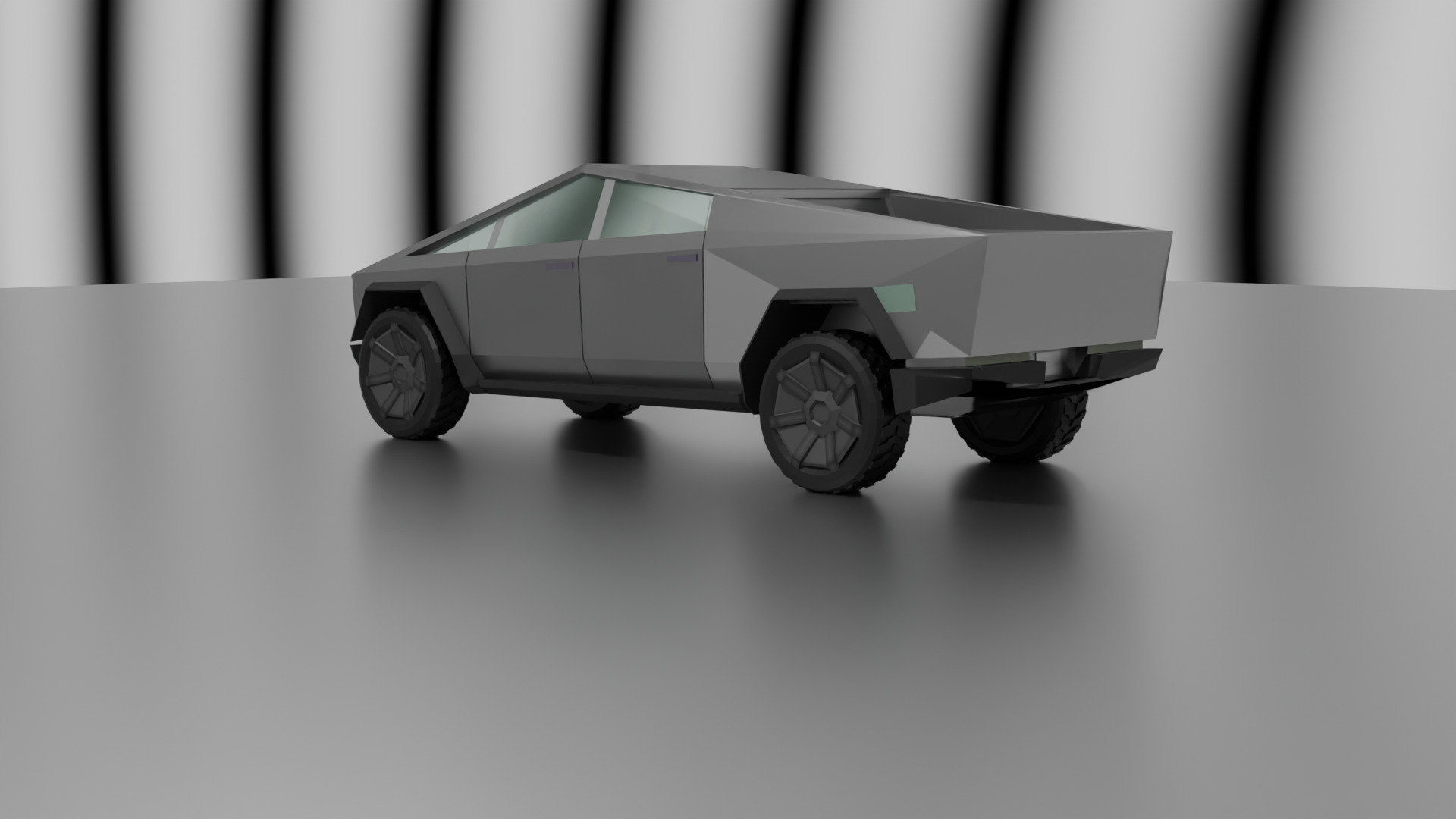 CyberTruck Low Poly 3d model Low-poly 3D model_5