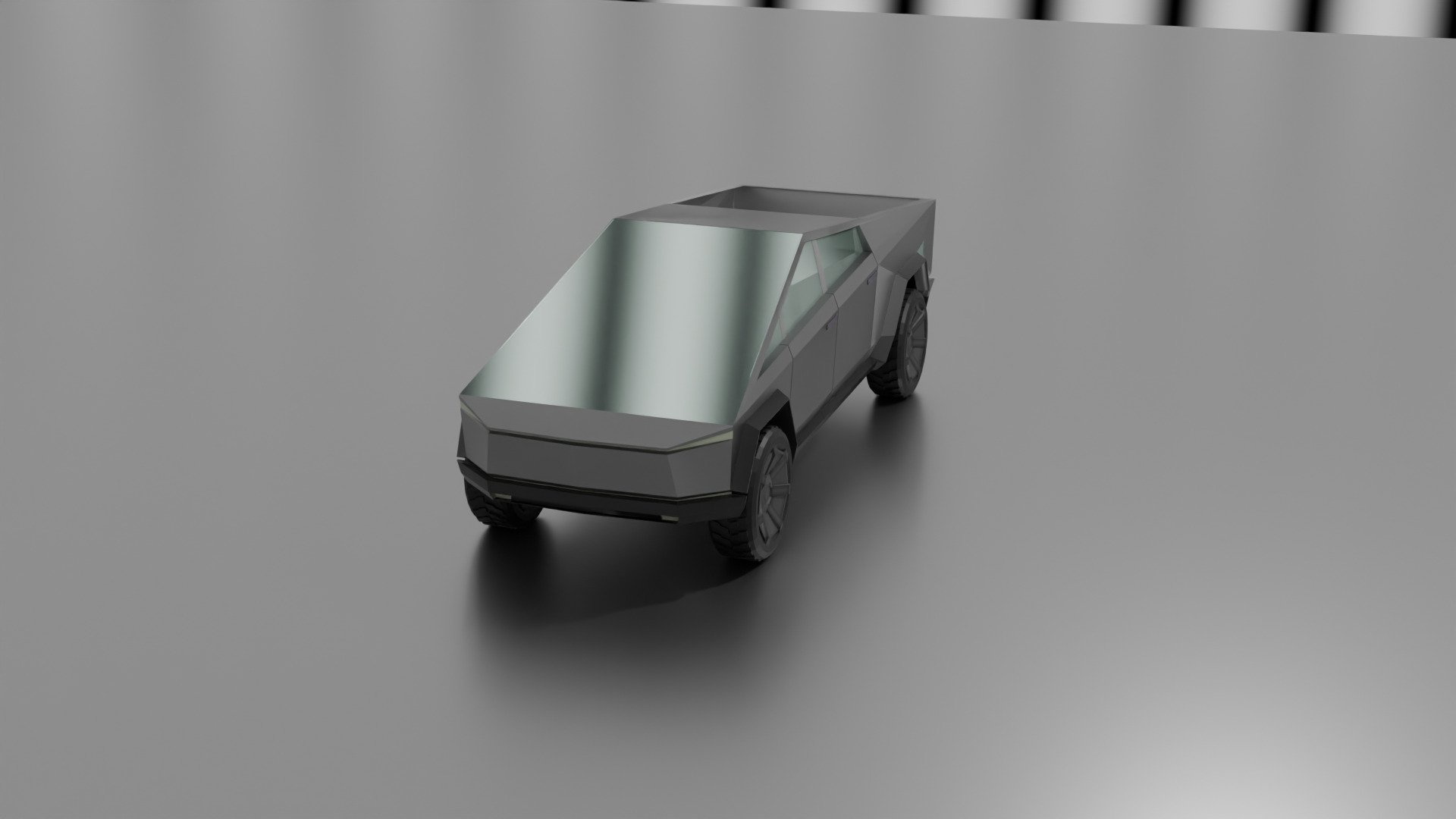 CyberTruck Low Poly 3d model Low-poly 3D model_3
