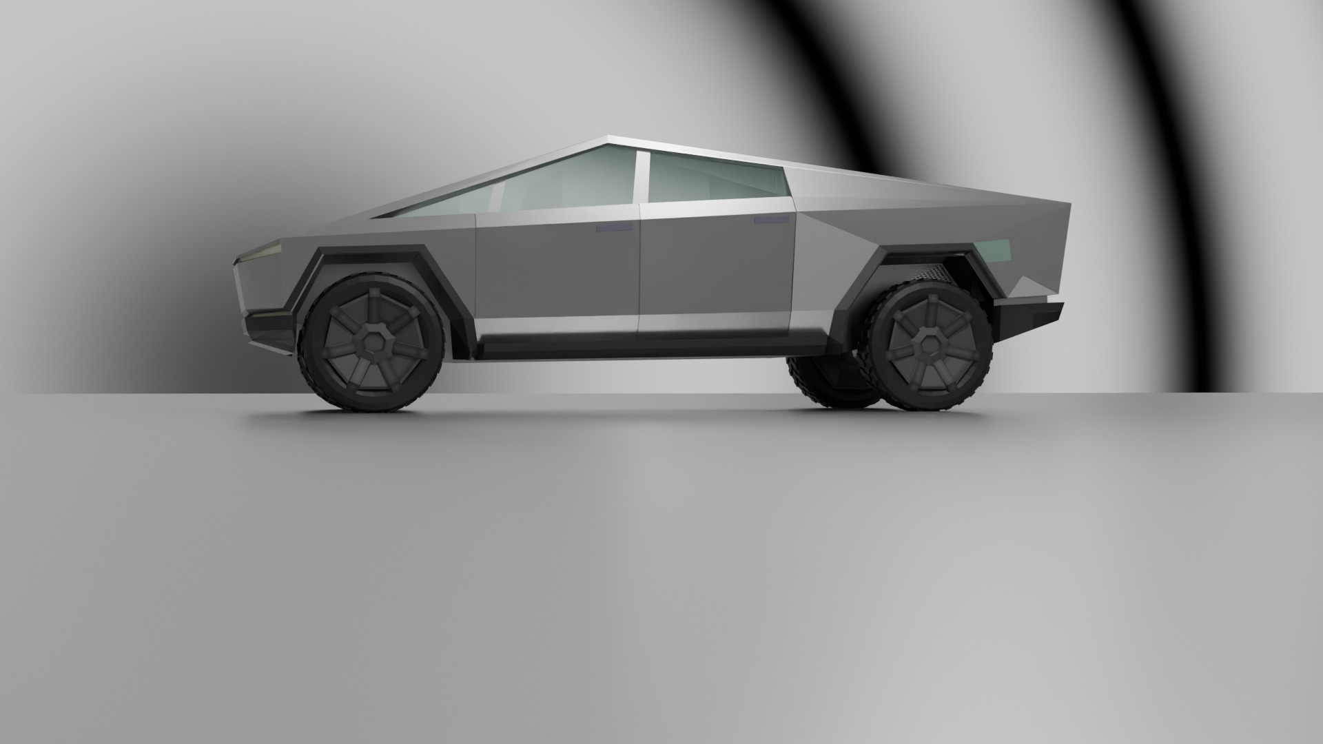 CyberTruck Low Poly 3d model Low-poly 3D model_6