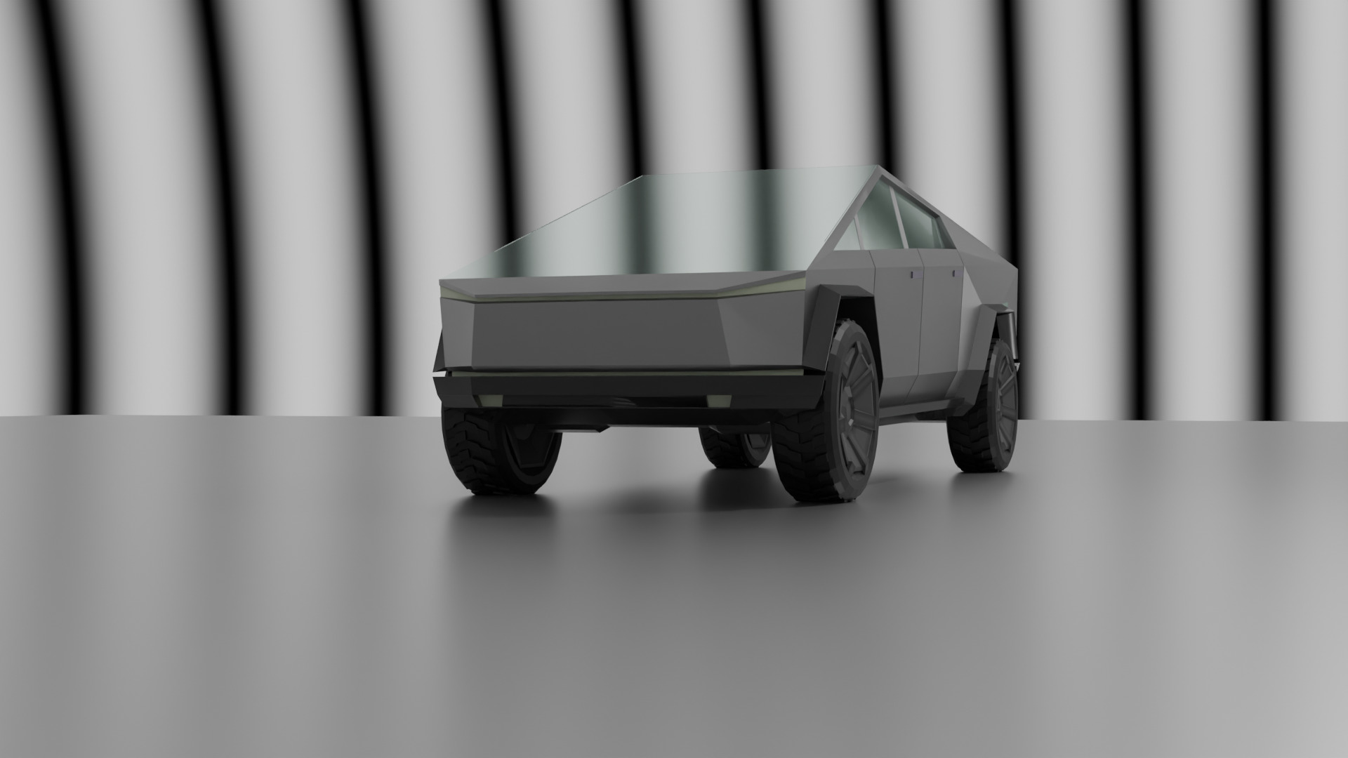 CyberTruck Low Poly 3d model Low-poly 3D model_4