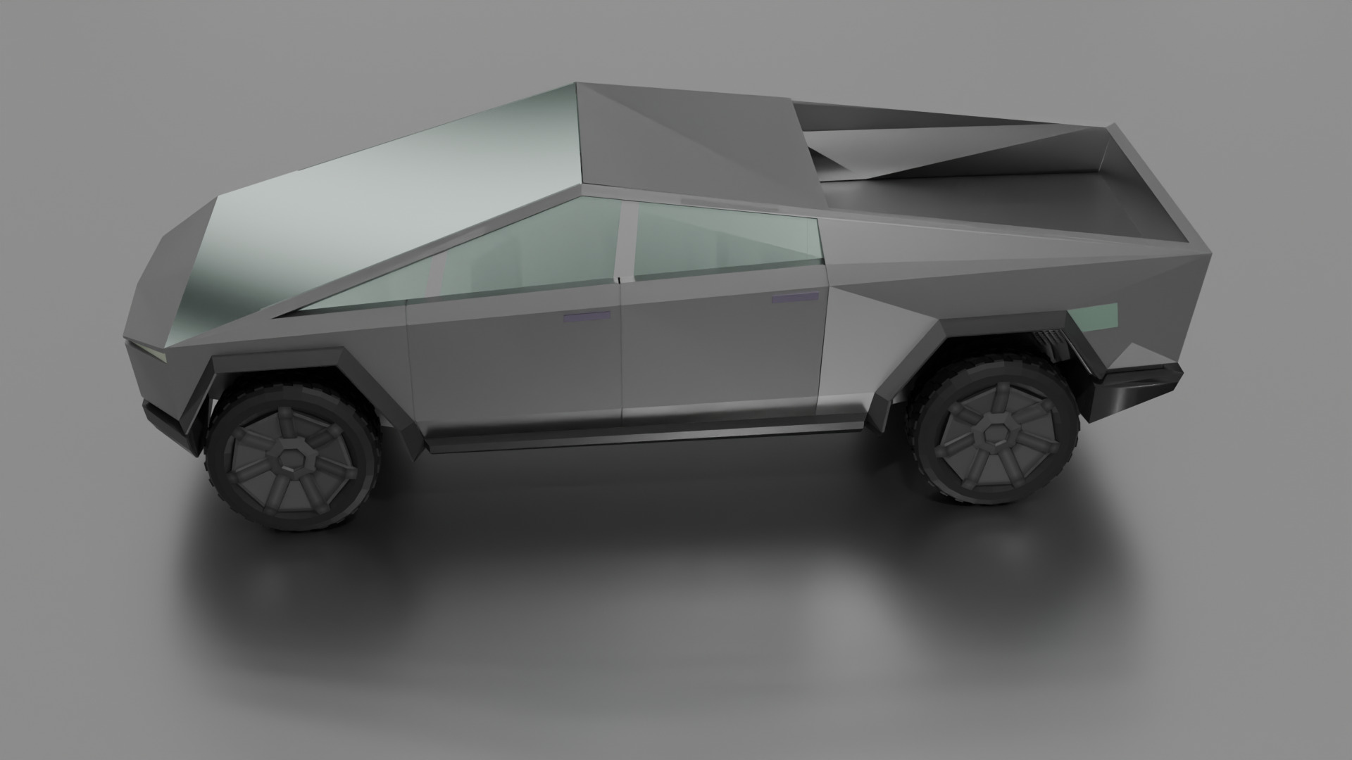 CyberTruck Low Poly 3d model Low-poly 3D model_7