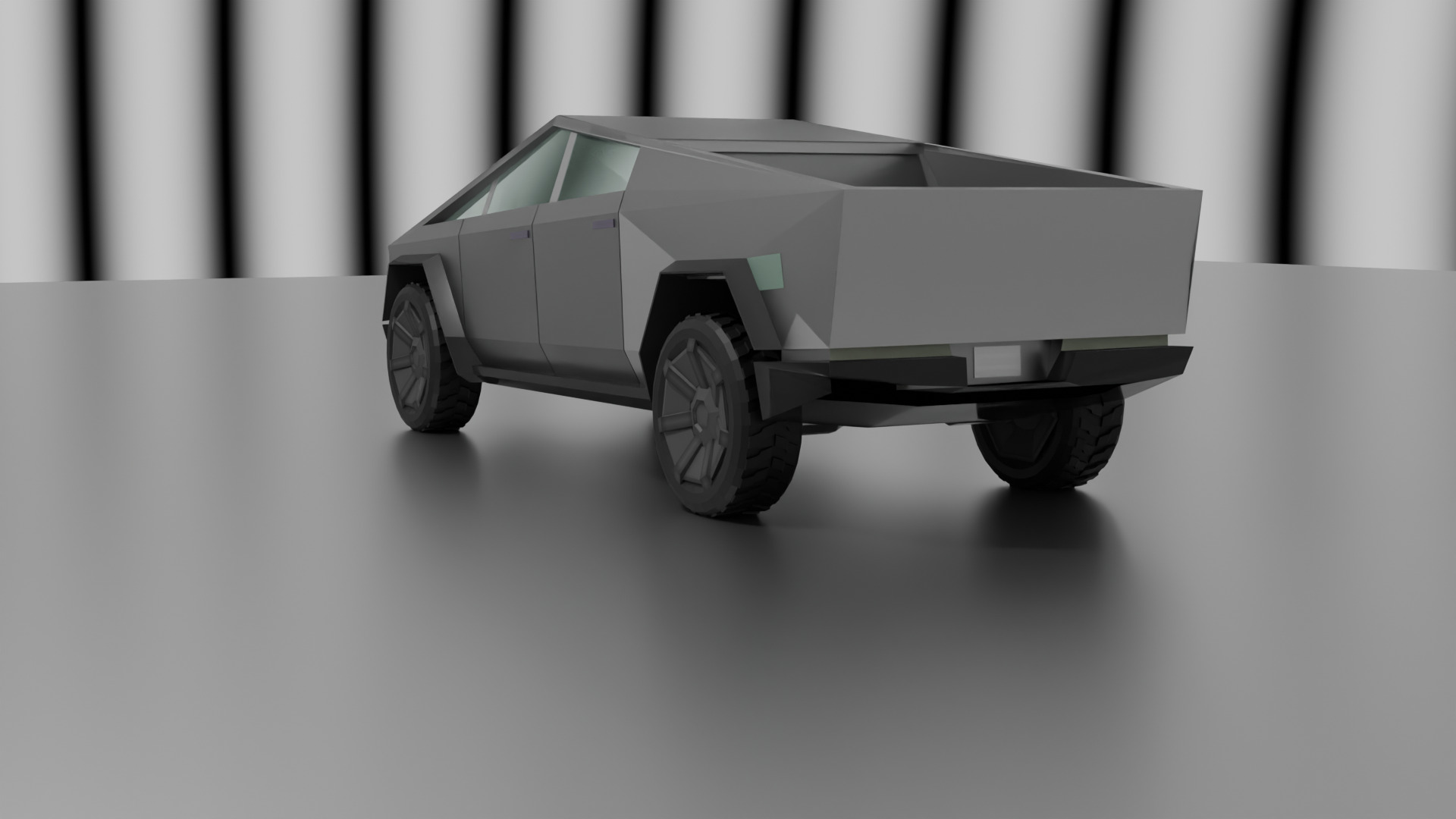 CyberTruck Low Poly 3d model Low-poly 3D model_8