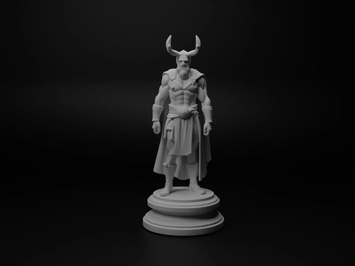 Odin Bust Chess 3D print model_0